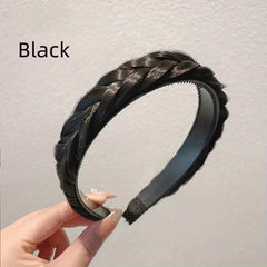 Synthetic Fishbone Braid Wig with Braid Headband and Hairpin