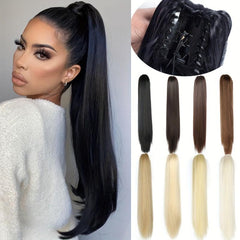 Synthetic Hair Claw Clip Ponytail Extensions for Daily Wear