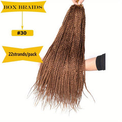 Ombre Crochet Hair Box Braids 22 Strands Brown 72 Cm Synthetic Braiding Hair