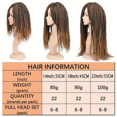 Ombre Crochet Hair Box Braids 22 Strands Brown 72 Cm Synthetic Braiding Hair