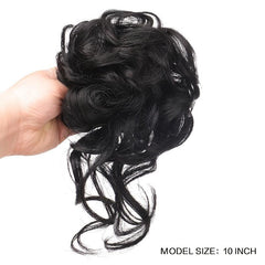Synthetic Messy Hair Bun Curly Wavy Hairpiece Tousled Updo Scrunchie