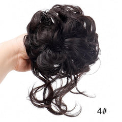 Synthetic Messy Hair Bun Curly Wavy Hairpiece Tousled Updo Scrunchie