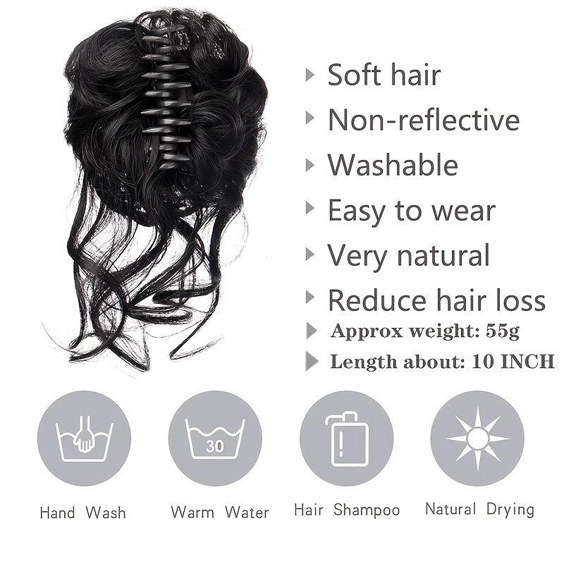 Synthetic Messy Hair Bun Curly Wavy Hairpiece Tousled Updo Scrunchie