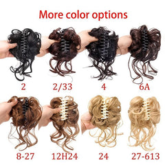 Synthetic Messy Hair Bun Curly Wavy Hairpiece Tousled Updo Scrunchie