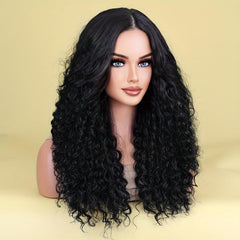 Long Afro Curly Synthetic Wigs For Women Natural-Looking Daily Use
