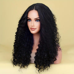Long Afro Curly Synthetic Wigs For Women Natural-Looking Daily Use