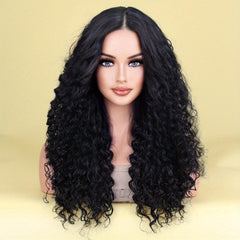 Long Afro Curly Synthetic Wigs For Women Natural-Looking Daily Use