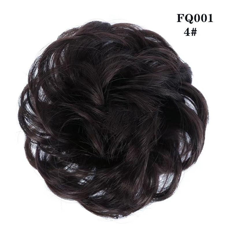 Wavy Bun Extensions with Elastic Rubber Band Messy Bun Hairpiece
