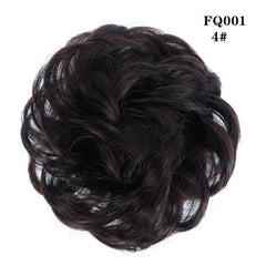 Wavy Bun Extensions with Elastic Rubber Band Messy Bun Hairpiece