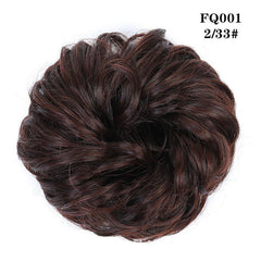 Wavy Bun Extensions with Elastic Rubber Band Messy Bun Hairpiece