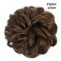 Wavy Bun Extensions with Elastic Rubber Band Messy Bun Hairpiece