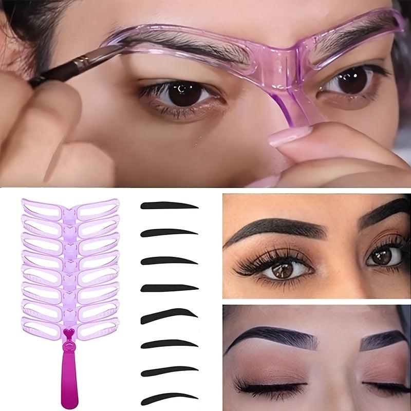 8pcs Eyebrow Stencils Eyebrow Shaping Kit - 8 Styles Reusable Eyebrow Stencil