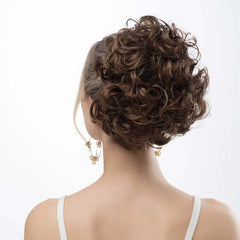 Messy Hair Bun Extensions for Women Synthetic Hairpieces with Curly Scrunchies