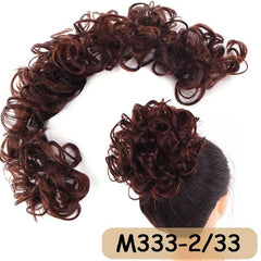 Synthetic Curly Hair Bun with Elastic Band and Drawstring