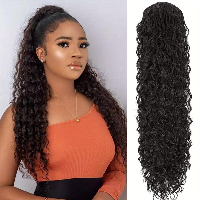 Curly Wave Ponytail Extension 60-96 cm Drawstring Natural Wave Shaped Wig