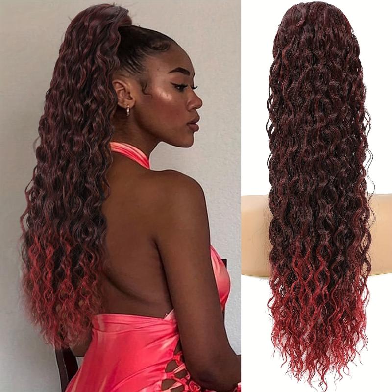 Curly Wave Ponytail Extension 60-96 cm Drawstring Natural Wave Shaped Wig