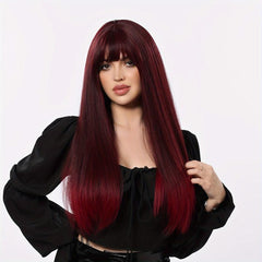 Blonde Ombre Straight Hair Wig with Bangs 60 96 Cm