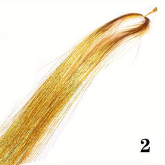 Colorful Hair Tinsel Strands 76cm Hair Glitter Extensions