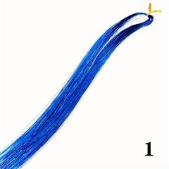 Colorful Hair Tinsel Strands 76cm Hair Glitter Extensions