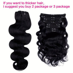 Body Wave Human Hair Clip In Extensions Brazilian Virgin Hair 120g