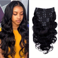 Body Wave Human Hair Clip In Extensions Brazilian Virgin Hair 120g