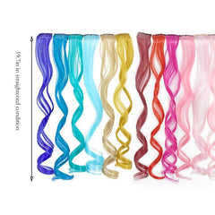 Colored Party Highlights Clip On Hair Extensions for Cosplay