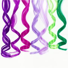 Colored Party Highlights Clip On Hair Extensions for Cosplay