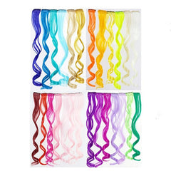 Colored Party Highlights Clip On Hair Extensions for Cosplay