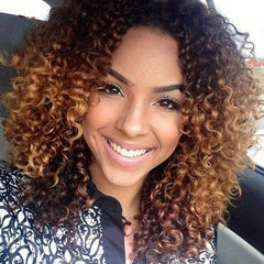 35 56 Cm Afro Kinky Curly Hair Wigs For Women Ombre Brown Synthetic Wigs