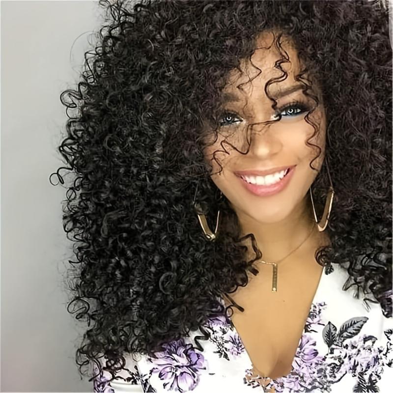 35 56 Cm Afro Kinky Curly Hair Wigs For Women Ombre Brown Synthetic Wigs