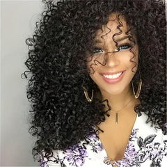 35 56 Cm Afro Kinky Curly Hair Wigs For Women Ombre Brown Synthetic Wigs