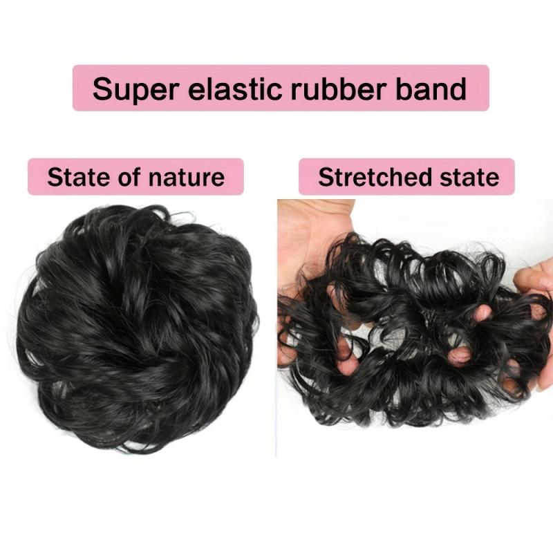 Messy Bun Hair Piece Synthetic Wavy Curly Chignon Ponytail Hair Extensions