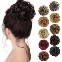 Messy Bun Hair Piece Synthetic Wavy Curly Chignon Ponytail Hair Extensions