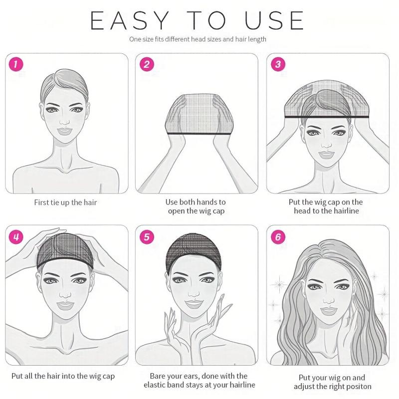 12pcs Nude Stretchy Nylon Wig Caps for Women