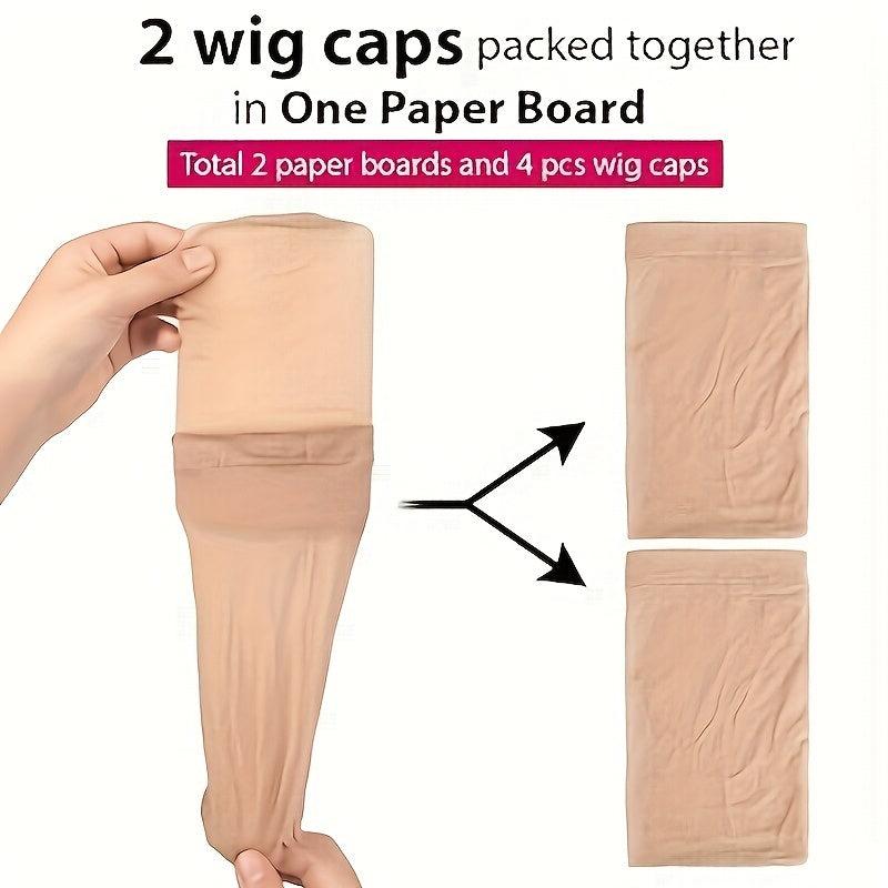 12pcs Nude Stretchy Nylon Wig Caps for Women