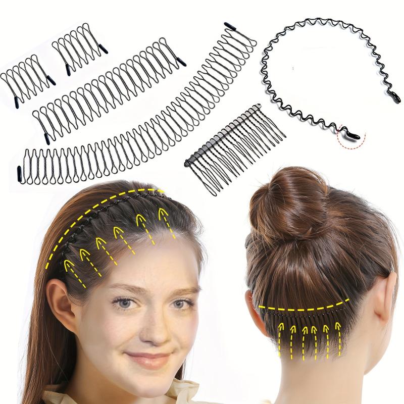 Wavy Comb Clips & Bobby Pins for Women & Girls Hair, Styling Tool for Mini Bangs