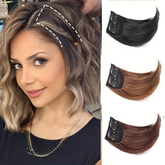 Short Straight Hair Pieces Synthetic Clip In Hair Extensions Natural Daily Use