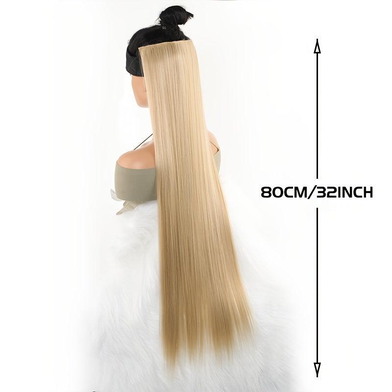 Extra Long Straight Hair Extensions Blonde Brown High Temperature Fiber