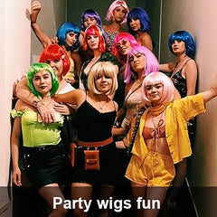 Short Bob Straight Halloween Wig Cosplay Prom Anime Fans Pink Red Purple Blonde