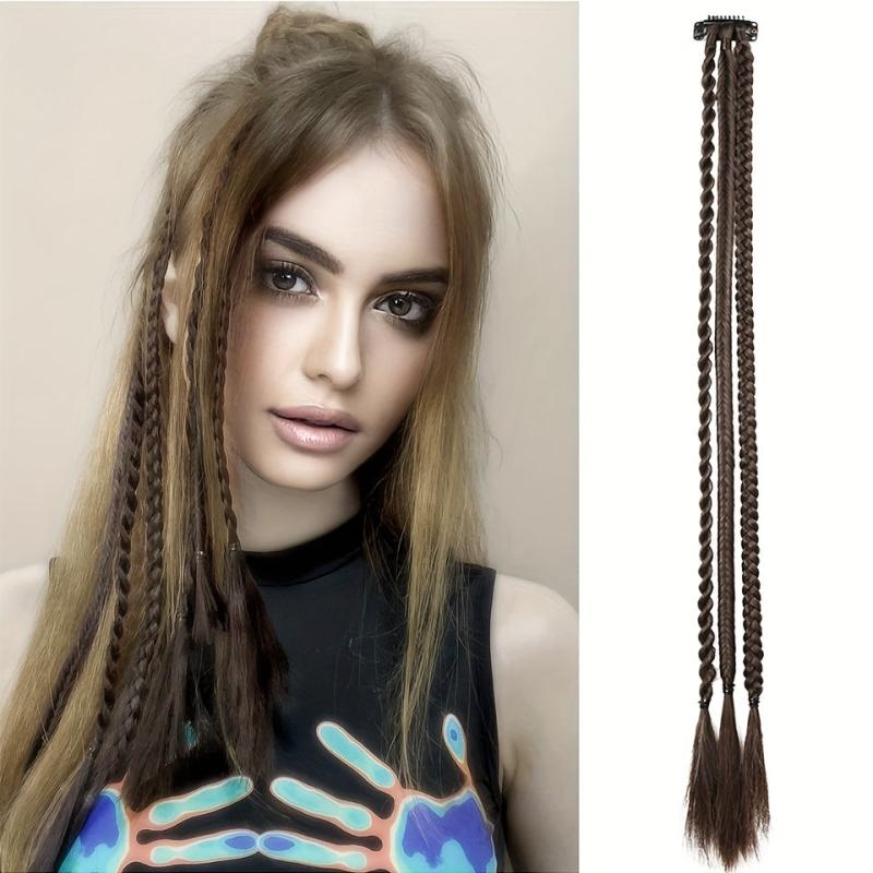 Small Box Braids Hair Pieces Synthetic Clip In Hair Extensions
