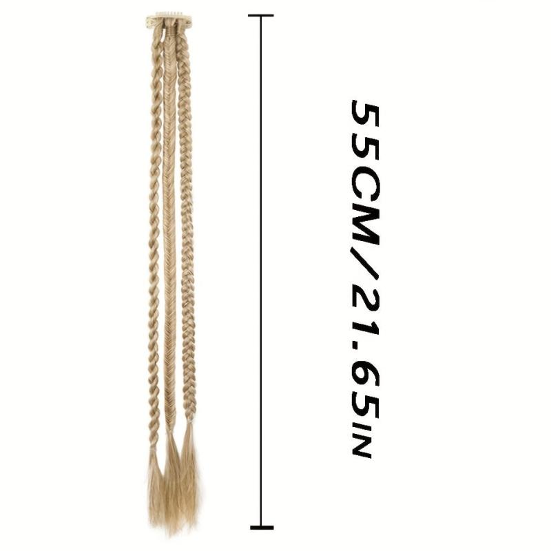 Small Box Braids Hair Pieces Synthetic Clip In Hair Extensions