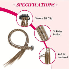 Small Box Braids Hair Pieces Synthetic Clip In Hair Extensions