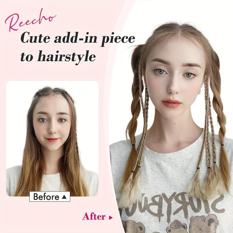 Small Box Braids Hair Pieces Synthetic Clip In Hair Extensions