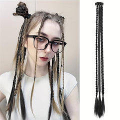 Small Box Braids Hair Pieces Synthetic Clip In Hair Extensions