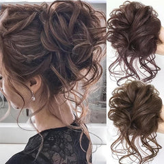 Synthetic Wavy Bun Extensions Messy Bun Hairpiece