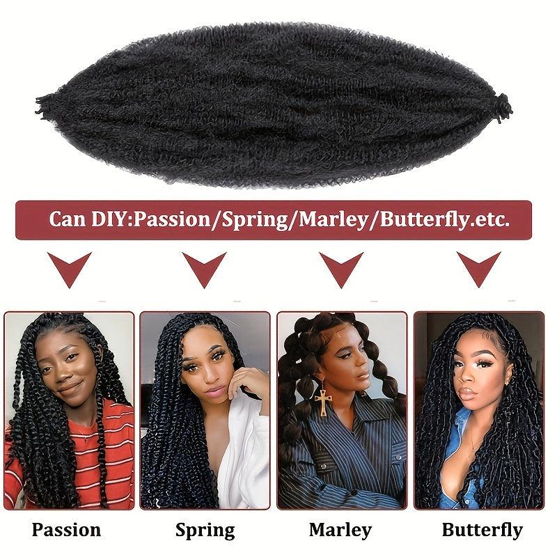 Pre Stretched Afro Twist Crochet Hair Extensions