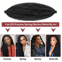 Pre Stretched Afro Twist Crochet Hair Extensions
