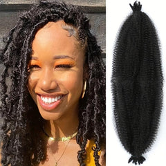 Pre Stretched Afro Twist Crochet Hair Extensions