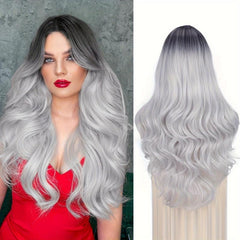 Pink Long Straight Hair Wig With Bangs