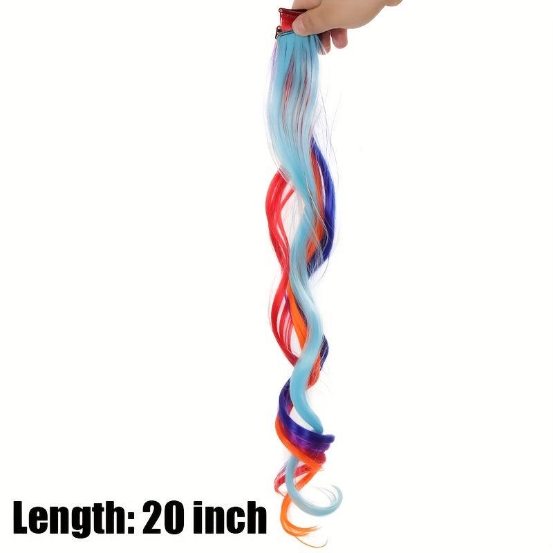 Colorful Curly Hair Extensions Clip In For Women And Kids Colors